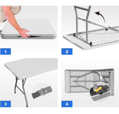 Градинска сгъваема маса 180 см кетъринг маса тип куфар