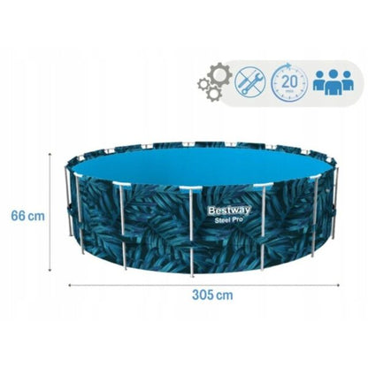 Кръгъл Сглобяем Басейн Steel Pro Max 3.05m X 66cm – Голям, Удобен с Филтърна помпа