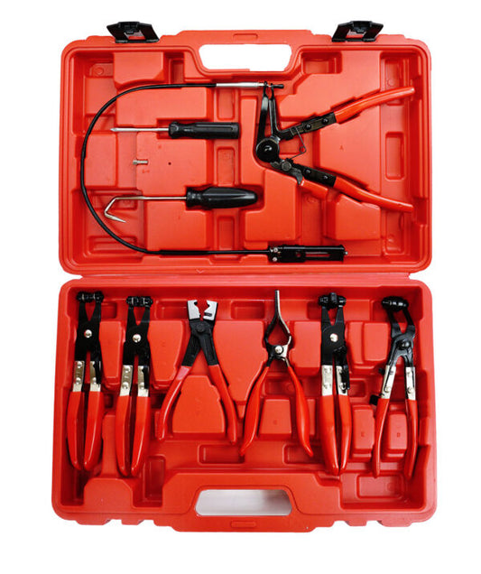 Комплект клещи за скоби на водни съединения 9 части KraftWorld – професионален