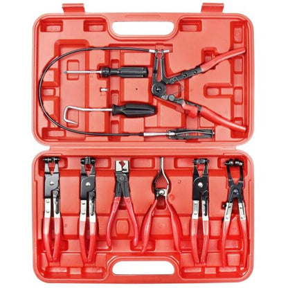 Комплект клещи за скоби на водни съединения 9 части KraftWorld – професионален