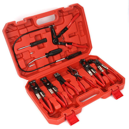 Комплект клещи за скоби на водни съединения 9 части KraftWorld – професионален