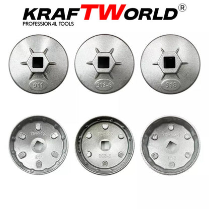 Комплект за маслени филтри KRAFTWORLD – 23 част – алуминиеви чашки