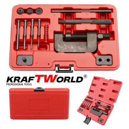 Комплект за разглобяване и занитване на вериги KraftWorld – универсален, #35–#630