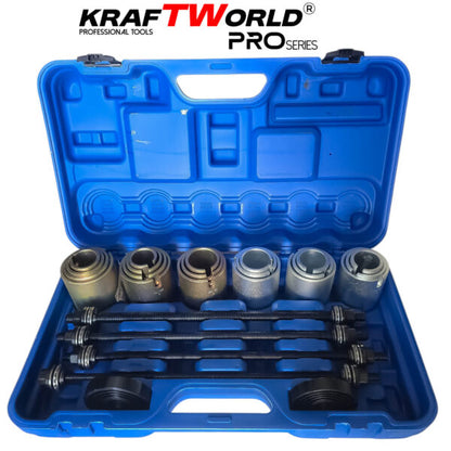 Универсален комплект за монтаж и демонтаж на селенови втулки и лагери KraftWorld Pro – 26 части