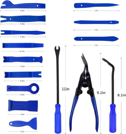 Инструменти за Демонтаж на Тапицерия – KraftWorld 200 части – с Щипки и Клещи
