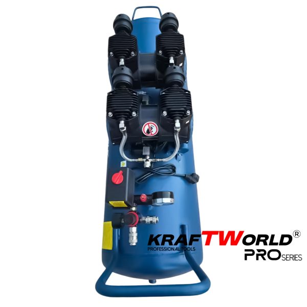 Тих Безмаслен компресор KraftWorld 100 л – 3000W, 8 bar