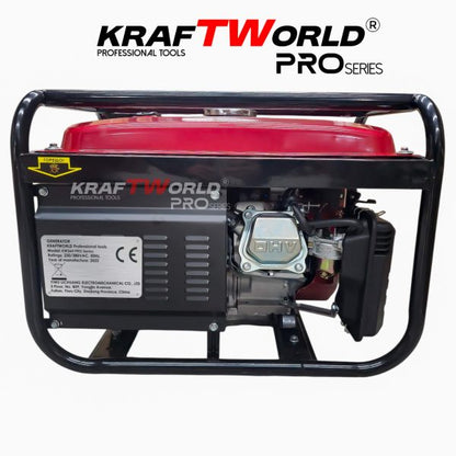 Четиритактов Бензинов генератор 4.5 kW с дистанционно запалване KraftWorld PRO Агрегат за ток с електрически старт и акумулатор