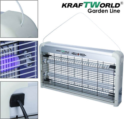 Мощна инсектицидна лампа KraftWorld 40W – Защита до 80 м² – UV лампа против комари и мухи