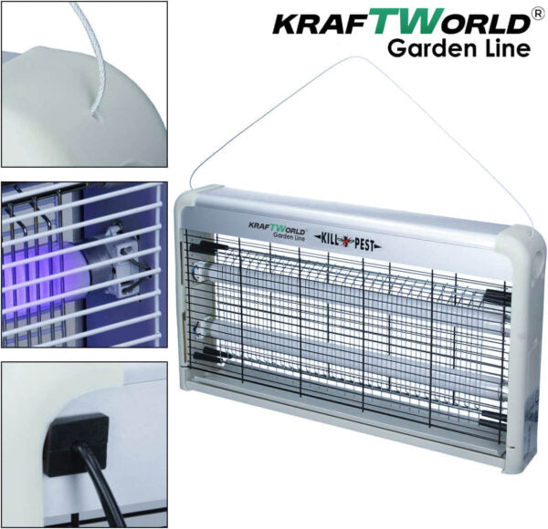 Мощна инсектицидна лампа KraftWorld 60W – Защита до 80 м² – UV лампа против комари и мухи