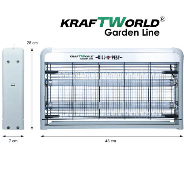 Мощна инсектицидна лампа KraftWorld 60W – Защита до 80 м² – UV лампа против комари и мухи