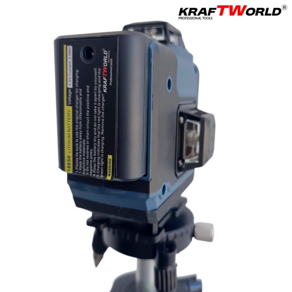 Лазерен нивелир Кraftworld 4×360° с тъчскрийн бутони, дистанционно и тринога в куфар