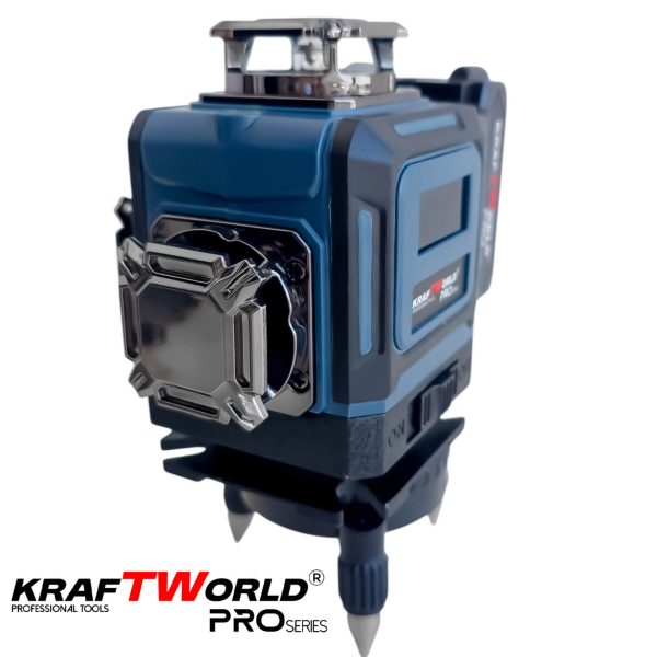 Лазерен нивелир Kraftworld PRO 4×360° с тъчскрийн дисплей, дистанционно и пълен комплект в куфар