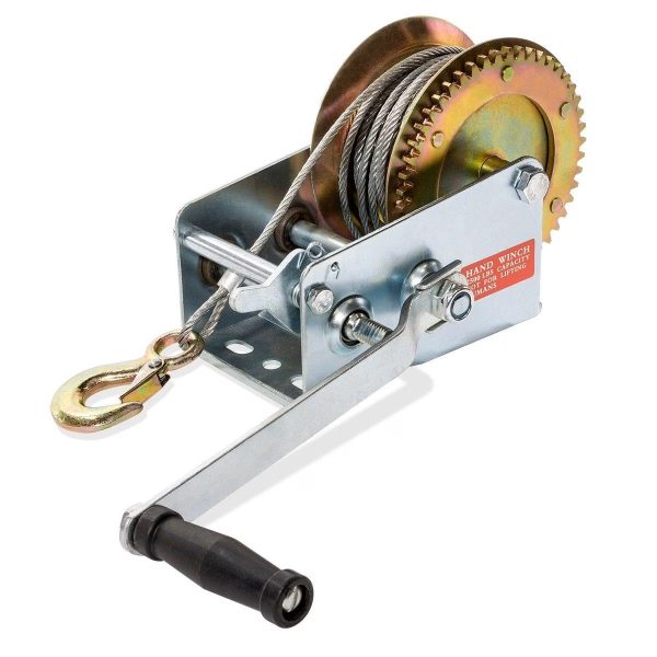 Лебедка за лодки и ремаркета KraftWorld – 2500 lbs (1100 кг), 10м стоманено въже