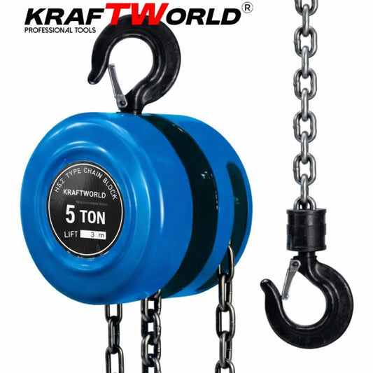 Верижна ръчна лебедка 5 тона – индустриален тип - верига 3 м