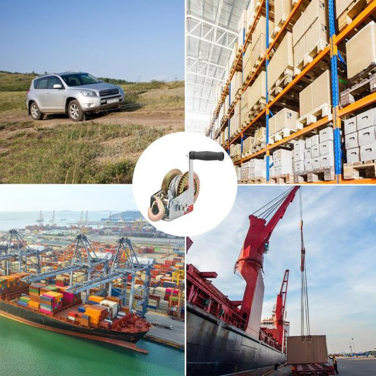 Ръчна лебедка за лодки и ремаркета KraftWorld – 1600 lbs (700 кг), 10 м въже