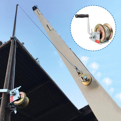 Ръчна лебедка за лодки и ремаркета KraftWorld – 1600 lbs (700 кг), 10 м въже