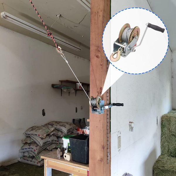 Лебедка за лодки и ремаркета KraftWorld – 2500 lbs (1100 кг), 10м стоманено въже