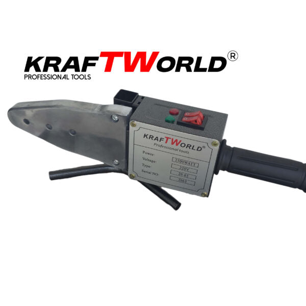 Поялник за полипропиленови тръби Ф20–63 мм KraftWorld 2500W Лепачка за ППР + ножица и ръкавици