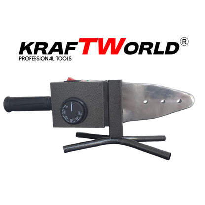 Поялник за полипропиленови тръби Ф20–63 мм KraftWorld 2500W Лепачка за ППР + ножица и ръкавици