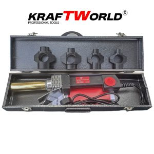 Поялник за PPR тръби KraftWorld 2500W с 4 тефлонови накрайника