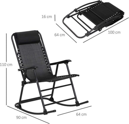 Външен Сгъваем Люлеещ Стол до 140 кг – Идеалното Място за Релакс!