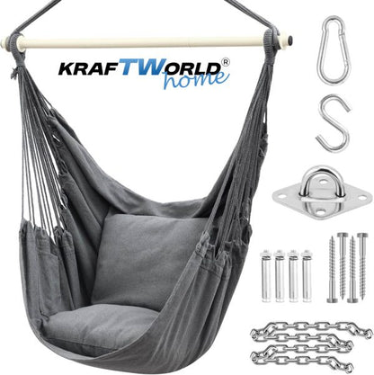 Стол Хамак X-Large с 2 Възглавници и Страничен Джоб – Висяща Люлка