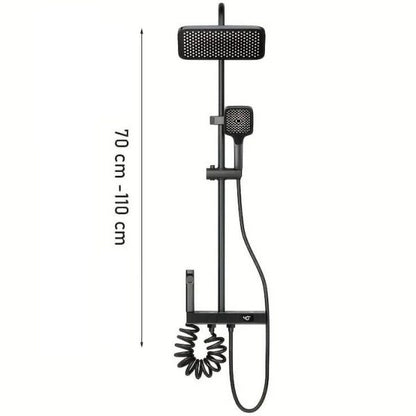 Душ система Luno с термостат и LED дисплей – тропически душ, ръчен и хигиенен душ