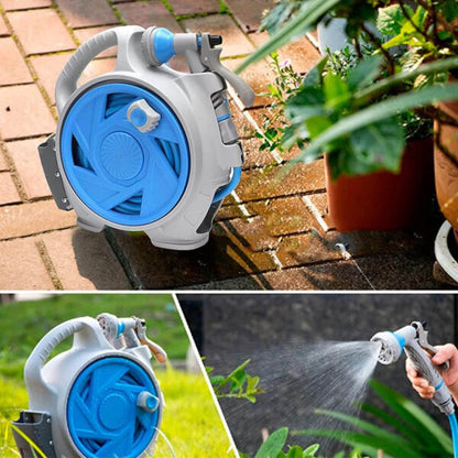 Автоматична макара с маркуч 15 м – компактна, с 7-функционална дюза