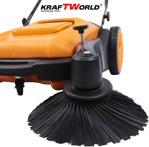 Механична машина за метене KraftWorld с 45л контейнер и 105см ширина