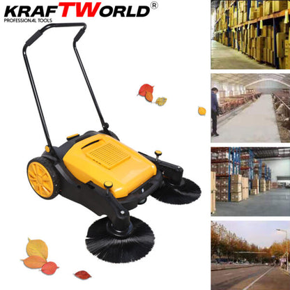 Механична машина за метене KraftWorld с 45л контейнер и 105см ширина