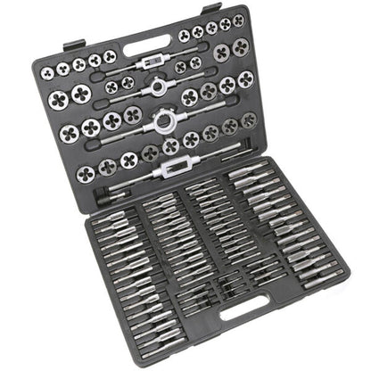 Комплект 110 части за резба KraftWorld | Метчици и плашки в куфар