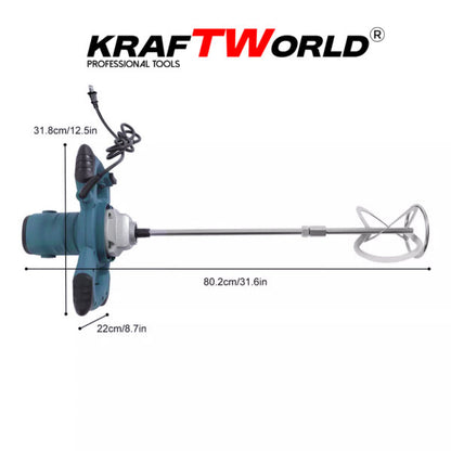 Строителна Бъркалка KraftWorld – Електрически Миксер за Бетон
