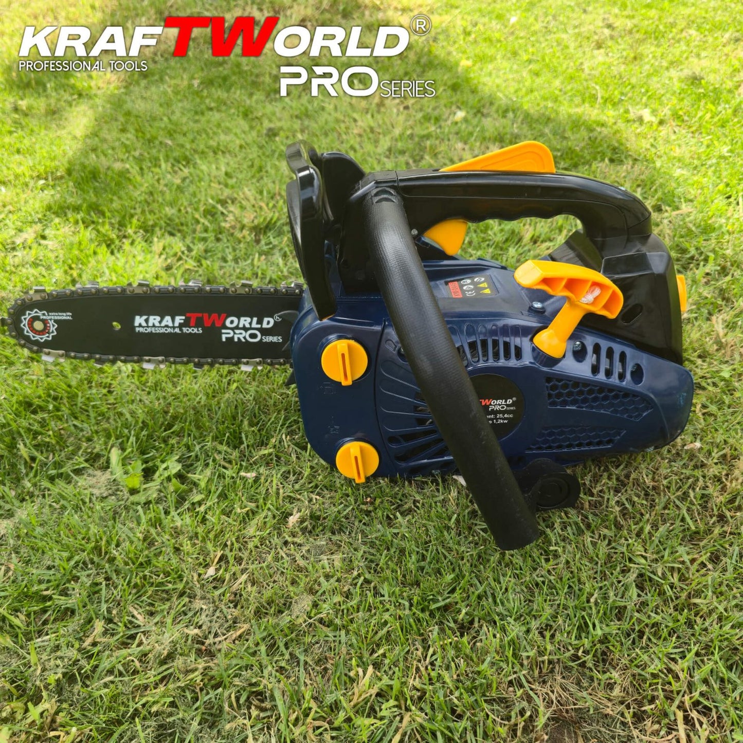 Бензинова Мини Резачка KraftWorld PRO 25.4cc с 2 Шини и 2 Вериги