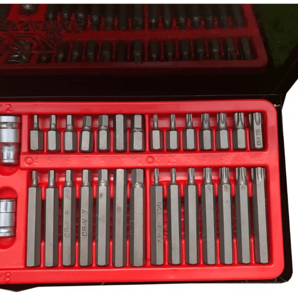 Комплект битове за тресчотка KraftWorld 54 части – накрайници HEX, TORX и 12-точкови