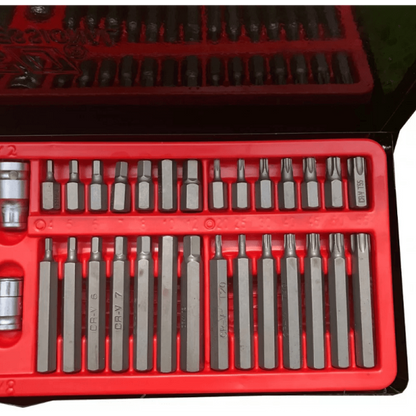 Комплект битове за тресчотка KraftWorld 54 части – накрайници HEX, TORX и 12-точкови