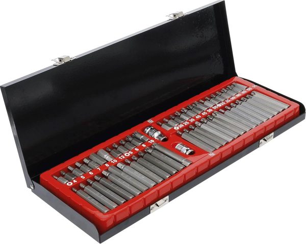 Комплект битове за тресчотка KraftWorld 54 части – накрайници HEX, TORX и 12-точкови