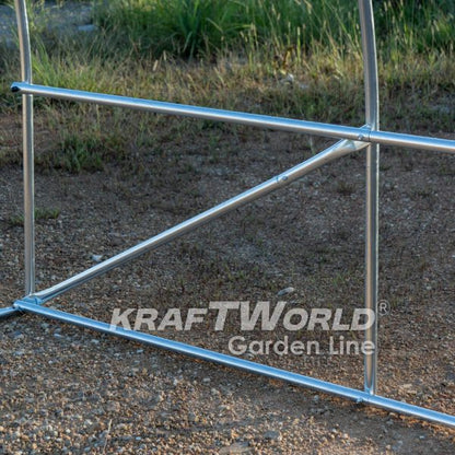 Оранжерия KraftWorld 4×2.5×2м – Парник с усилена конструкция и 8 прозореца, армирано UV покритие