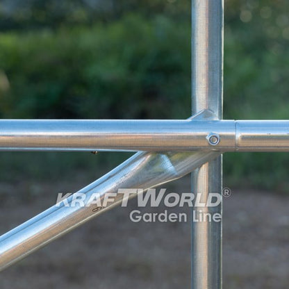 Оранжерия KraftWorld 4×3×2м – Парник с усилена конструкция и 8 прозореца, армирано UV покритие