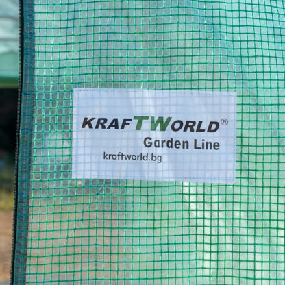 Премиум тунелна оранжерия/парник KraftWorld 8×3×2м – 16 прозореца, стоманена конструкция,армирано покритие