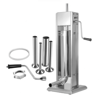 Професионална Вертикална пълначка за наденици и колбаси 5 L – неръждаема стомана, двускоростна