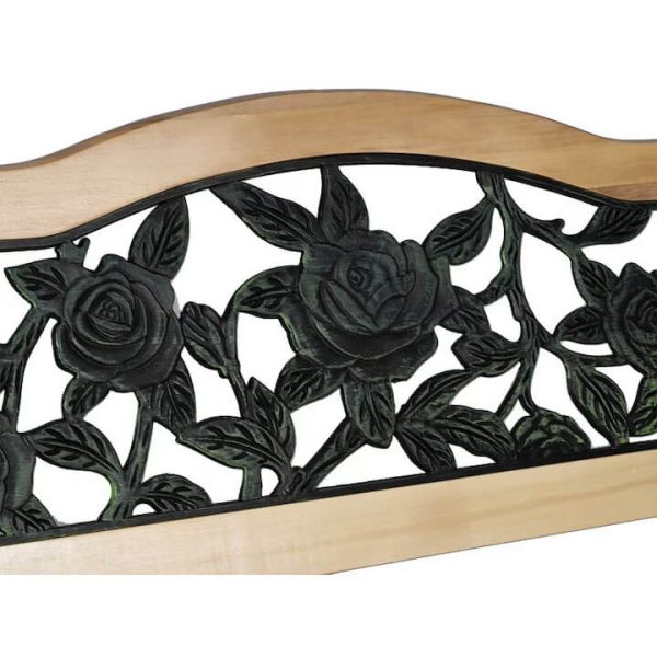 Градинска пейка Verona – дърво и чугун с декоративна облегалка