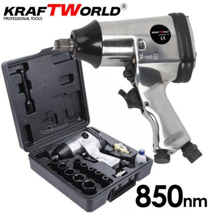 Комплект за Автосервизи: Крик тип Крокодил 2.5T и Пневматичен Гайковерт 850 Nm