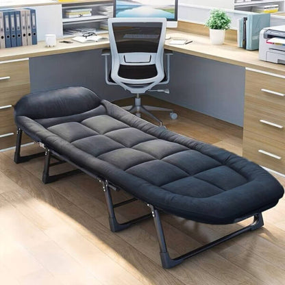 Сгъваемо походно легло с 4 крака и мек матрак, антрацит сиво