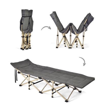 Сгъваемо къмпинг легло Ranger с мек матрак, усилена конструкция, подарък – чанта