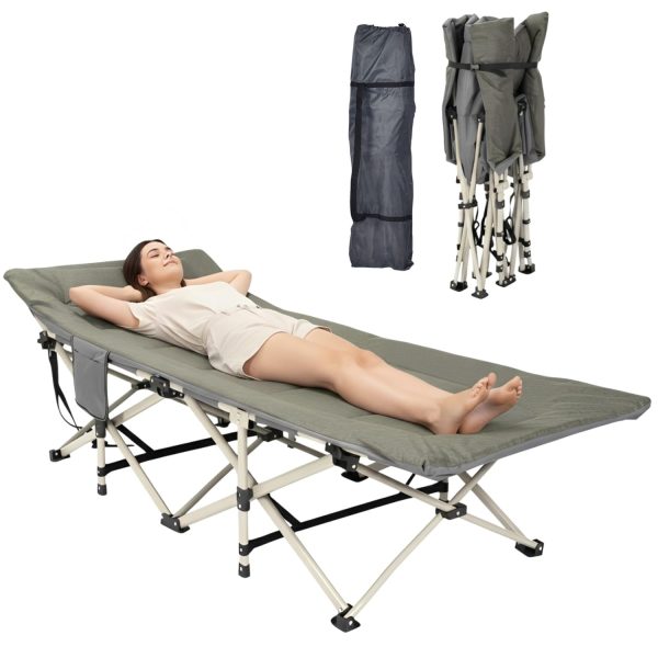 Сгъваемо къмпинг легло Ranger с мек матрак, усилена конструкция, подарък – чанта