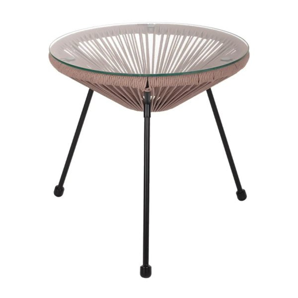 Дизайнерска маса Acapulco – метална конструкция и стъклен плот