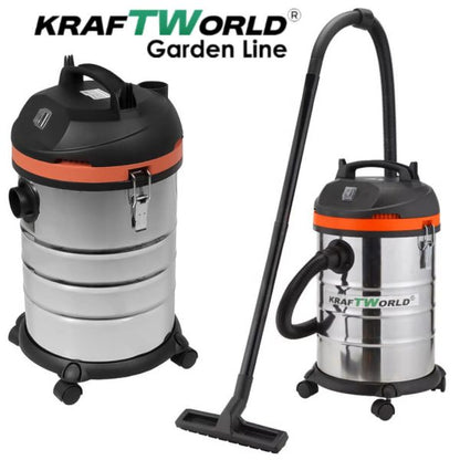 Строителна Прахосмукачка Kraftworld 3в1 – Сухо, Мокро и Издухване | 1400W | 30L | IPX4