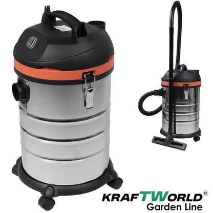 Строителна Прахосмукачка Kraftworld 3в1 – Сухо, Мокро и Издухване | 1400W | 30L | IPX4