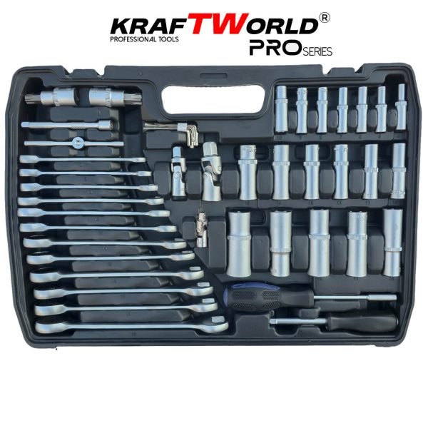 Професионално гедоре 216 части KraftWorld PRO – CR-V инструменти и тресчотни звездогаечни ключове