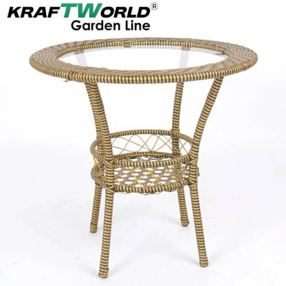 Ратанов Комплект с Маса и Два Стола – Стил и Комфорт за Вашата Градина в светло кафяво